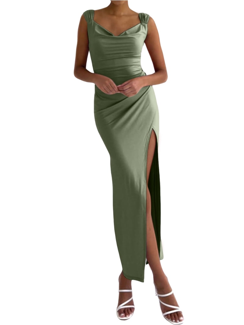 side ruched body-con dress High Neck Ruched Side Sleeveless Mini Bodycon Dress In White Slinky | EGO US