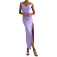 thumbnail image 1 of Women'S Slip Long Dress Cowl Neck Backless Ruched Bodycon Side Split Cocktail Party Night Out Dress L, 1 of 9