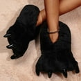 thumbnail image 1 of Women'S Slipper Animal Paws Indoor Outdoor House Slipper Fuzzy Fluffy House Shoes Slip On Comfort Footwear Funny Flat Slides Black US: 9.5, 1 of 9