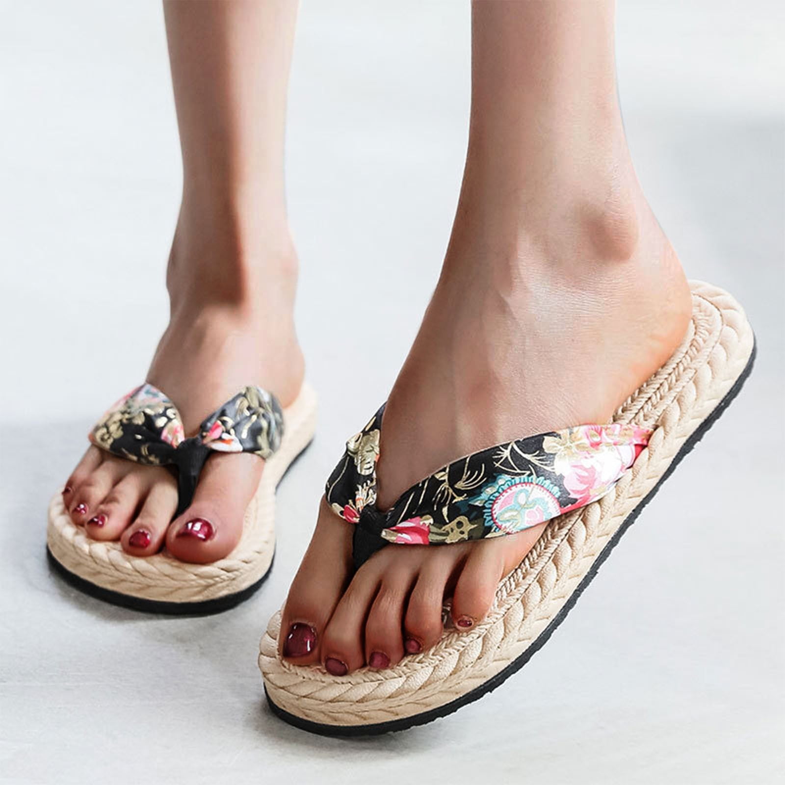 Womens Chinese Embroidered Flat Shoes Slippers Casual Comfort Floral Cloth  Shoes | eBay