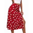 thumbnail image 1 of Women'S Slit Split Long Skirts High Waisted Maxi Skirts Red XL, 1 of 8
