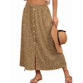 thumbnail image 1 of Women'S Slit Split Long Skirts High Waisted Summer Maxi Skirts Beige M, 1 of 9