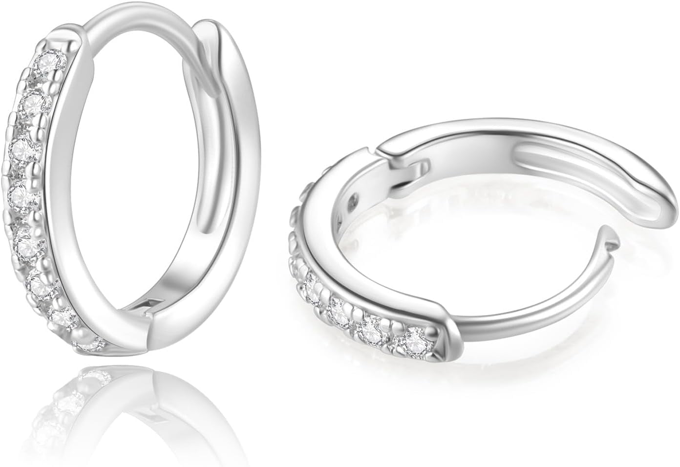 Small cz hoop earrings deals