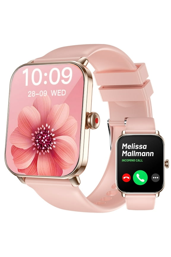 Women'S Smartwatch, 1.85-Inch High-Definition Full Touch Screen, With Making And Answering Calls, Ip68 Waterproof Smartwatch, Suitable For Android Ios Phones. Pink