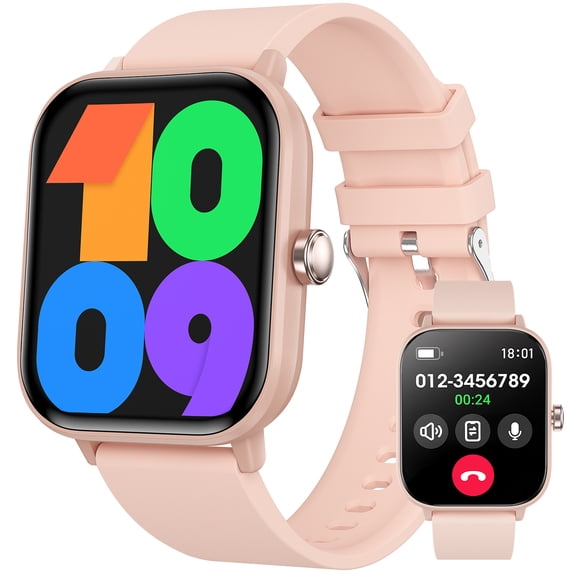Women'S Smartwatch (Answer/Make Phone Calls) With Message Reminder, Step Counting, Fitness Watch, Suitable For Android Ios, Pink