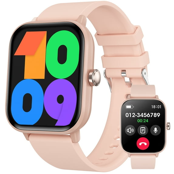 Women'S Smartwatch (Answer/Make Phone Calls) With Message Reminder, Step Counting, Fitness Watch, Suitable For Android Ios, Pink