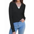 thumbnail image 1 of Women'S Soft Cropped Cardigan Casual Shawl Sweater Top Black XXL, 1 of 8