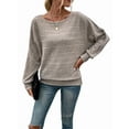 thumbnail image 1 of Women'S Soft Long Sleeve Blouses Crewneck Pullover Tops Business Casual Batwing Knitted Oversized Outfits 2025, 1 of 9