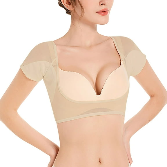 Women'S Solid Breathable Mesh Underarm Sweat Proof Breathable Super Sweat Absorbent Pad Sweat Proof V Neck Vest