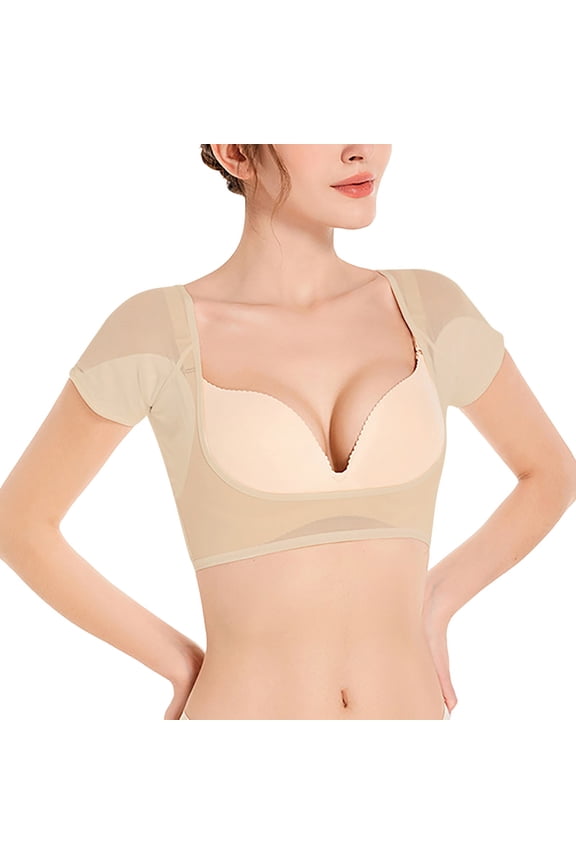 Women'S Solid Breathable Mesh Underarm Sweat Proof Breathable Super Sweat Absorbent Pad Sweat Proof V Neck Vest