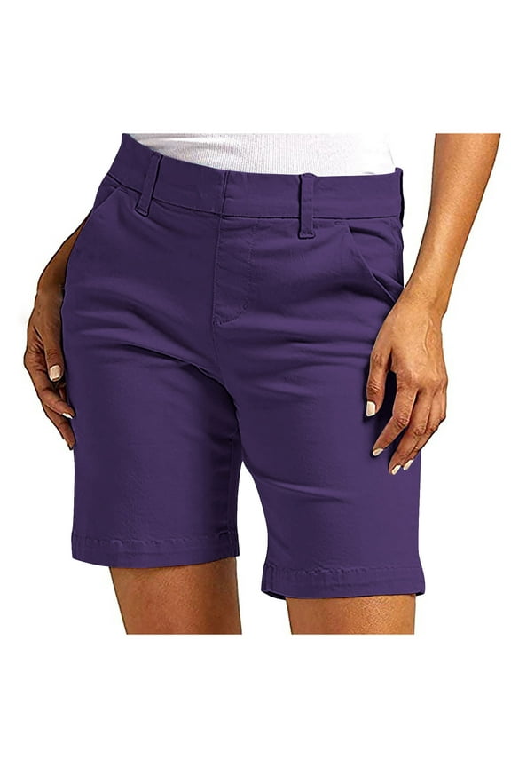 Women'S Solid Color Casual Shorts Slim-Fit Bottoms High Elastic Waisted Short Pant Slant Striped Slacks Summer Outdoor Activities Shorts