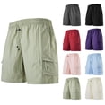 thumbnail image 1 of Women'S Solid Color Hooded Pocket With Elastic Waist Shorts Everyday Shorts Summer Fashion Clothing Business Casual Outfits Athletic Stretchy, 1 of 7