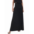 thumbnail image 1 of Women'S Solid Color Pleated Midi Skirt Versatile Fashion Casual Long Skirt Elegant Black L, 1 of 10