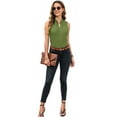 thumbnail image 1 of Women'S Solid Color V-Neck Sleeveless Top Green XL, 1 of 7