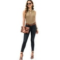 thumbnail image 1 of Women'S Solid Color V-Neck Sleeveless Top Khaki XL, 1 of 7