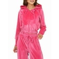 thumbnail image 1 of Women'S Solid Color Zip Up Hoodie and Drawstring Pants Two Piece Set Fashionable Rose Red M, 1 of 9