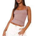 thumbnail image 1 of Women'S Spaghetti Strap Top Basic Sleeveless Crop Tank Top Pink M, 1 of 9