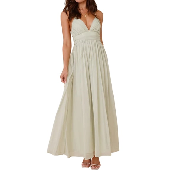 Women'S Spaghetti Strap V Neck Lace Up Bodycon Solid Nightclub Party Casual Dress Green L