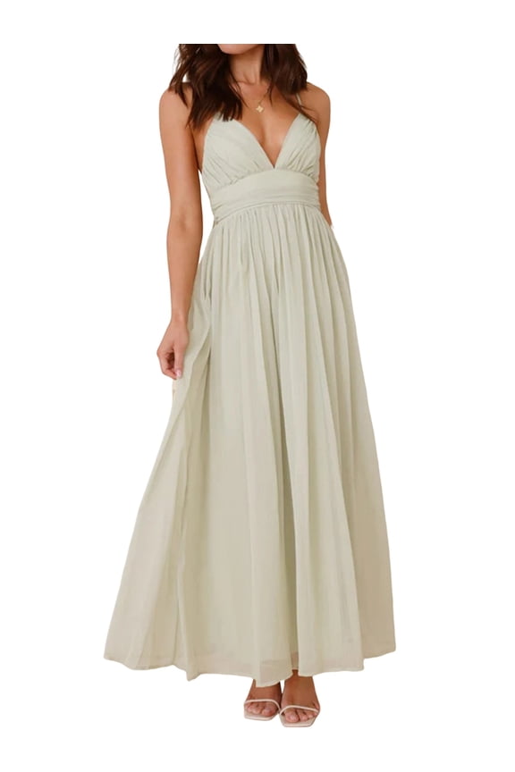 Women'S Spaghetti Strap V Neck Lace Up Bodycon Solid Nightclub Party Casual Dress Green L