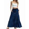 thumbnail image 1 of Women'S Spliced Pleated Midi Skirt with Pockets for Casual or Wear S, 1 of 9