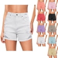 thumbnail image 1 of Women'S Spring And Summer Solid-Colored Perforated Fringed Shorts Everyday Shorts Summer Fashion Clothing Business Casual Outfits Athletic Stretchy, 1 of 8