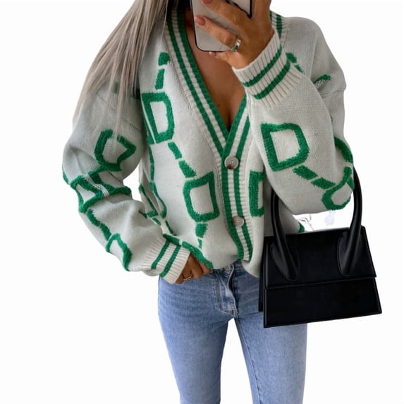 Women'S Spring Fall Chunky Knit Cardigan Sweaters Casual Open Front Button Up Winter Coats Outerwear Cream White S
