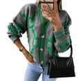 thumbnail image 1 of Women'S Spring Fall Chunky Knit Cardigan Sweaters Casual Open Front Button Up Winter Coats Outerwear Gray S, 1 of 10