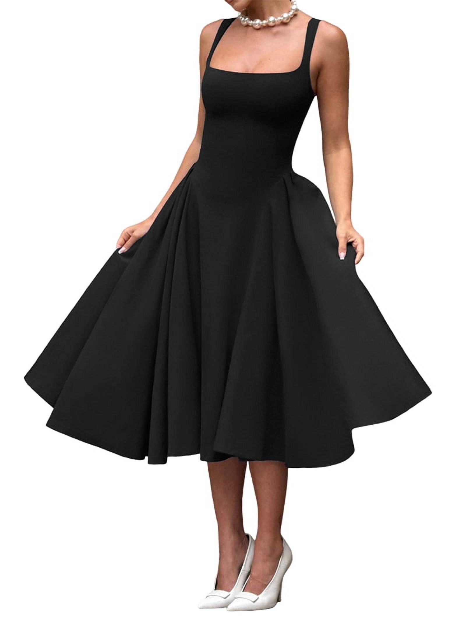 blue dress for baby girl Zapaka Women Prom Dress Sparkly Beading Black Square Neck Long Formal Dress  with Slit – Zapaka CA main image 1