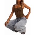 thumbnail image 1 of Women'S Square Neck Sleeveless Tank Tops Basic Tight T Shirts Coffee XS, 1 of 8
