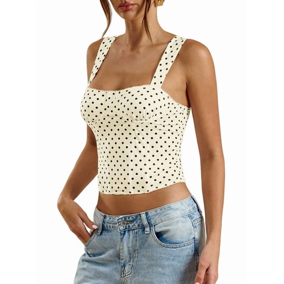 Women'S Square Neck Sleeveless Tank Tops Basic Tight T Shirts Color XS