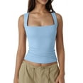 thumbnail image 1 of Women'S Square Neck Sleeveless Tank Tops  Blue M, 1 of 9