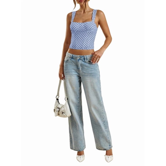 Women'S Square Neck Sleeveless Tank Tops Basic Tight T Shirts XS