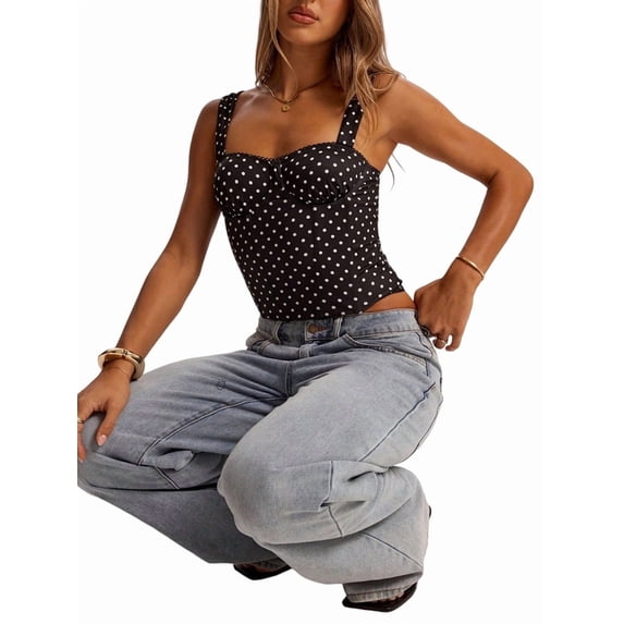 Women'S Square Neck Sleeveless Tank Tops Basic Tight T Shirts