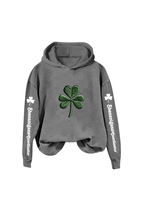 Women'S St. Patrick'S Day Shamrock Print Hoodie Shenanigans Coordinator Sweatshirt