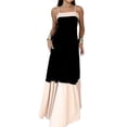 thumbnail image 1 of Women'S Strap Dress Spring and Summer European and American Style Sleeveless Color Contrasting Long Dress Black L, 1 of 4