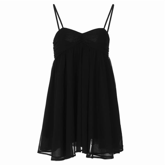 Women'S Strappy Ruffle Mini Dress Thin Straps V-Neck Perfect for Cocktail Parties Formal Event Black L