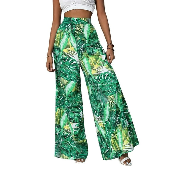 Women'S Stretchy Wide Leg Palazzo Lounge Pants Casual Comfy Middle Waist Palazzo Pants Style 2 L