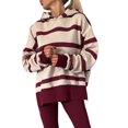 thumbnail image 1 of Women'S Stripe Lounge Set Drop Shoulder Oversized Fleece Hoodie Workout Leggings Two Piece Outfits M, 1 of 9