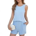 thumbnail image 1 of Women'S Summer 2 Piece Outfits Shorts Sets Matching Set Loungewear, 1 of 8