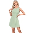 thumbnail image 1 of Women'S Summer A-Line Sleeveless Boat Neck Mini Dress Club Little Short Dresses Light Green XXL, 1 of 6