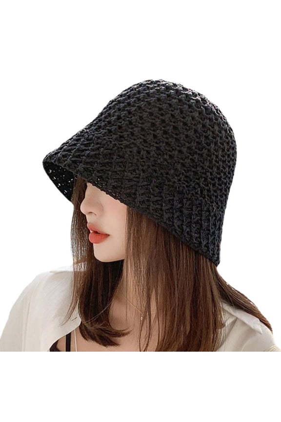 Women'S Summer Bow Large Floppy Folding-Wide Brim Cap Sun Straw Beach-Bucket-Hat D3Y0