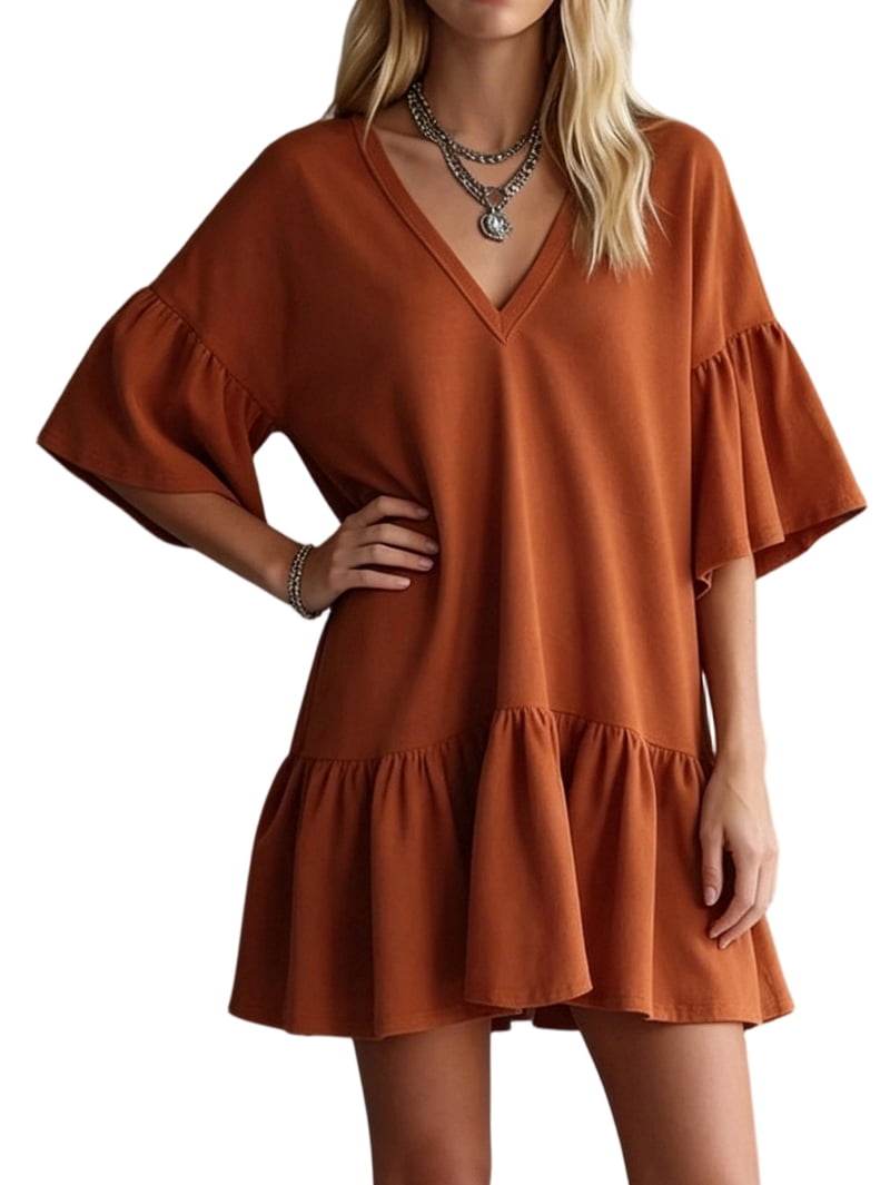 coral color summer dress Always In The Lead Orange Linen a flirty sweetheart neckline with a hidden V Gap One Shoulder Midi Dress