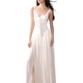 thumbnail image 1 of Women'S Summer Corset Midi Dress Casual V Neck Flowy A Line Dress Wedding Guest Dresses White S, 1 of 7