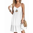 thumbnail image 1 of Women'S Summer Dress 2025 Spaghetti Strap Sleeveless V Neck Casual Swing Sundress White XXL, 1 of 3