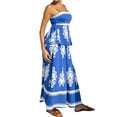 thumbnail image 1 of Women'S Summer Dresses 2025 Floral Sundress Spaghetti Straps Flowing Beach Vacation Bohemian Maxi Dress Set Blue S, 1 of 8