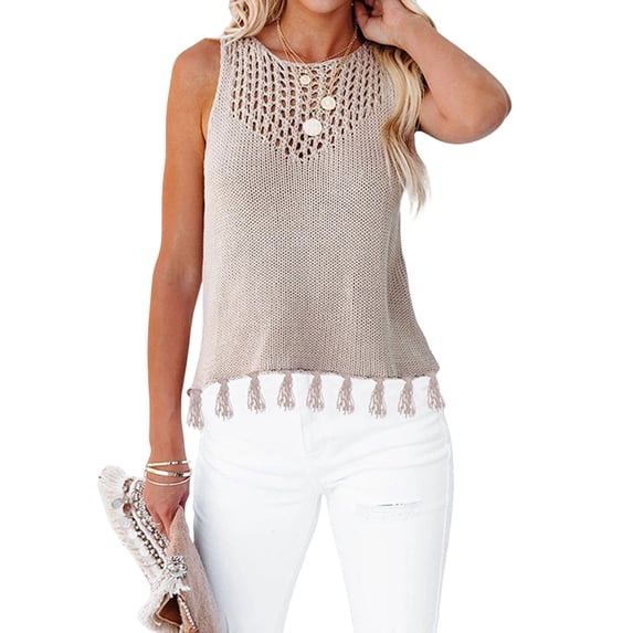 Women'S Summer Knit Tank Tops Racerback High Neck Sweater Vest, Dressy Casual Outfits Color S