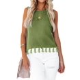 thumbnail image 1 of Women'S Summer Knit Tank Tops Racerback High Neck Sweater Vest, Dressy Casual Outfits Green M, 1 of 8