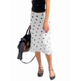 thumbnail image 1 of Women'S Summer Polka Dot Mesh Midi Skirt Casual High Waist Ruched Boho Skirts White L, 1 of 9