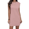 thumbnail image 1 of Women'S Summer Short T Shirt Dress Cap Sleeve Crew Neck Casual Loose Basic Mini Dresses Pink XL, 1 of 7