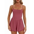 thumbnail image 1 of Women'S Summer Sleeveless Rompers Spaghetti Strap Double Lined Shorts Jumpsuit  Outfits Peach XXL, 1 of 6